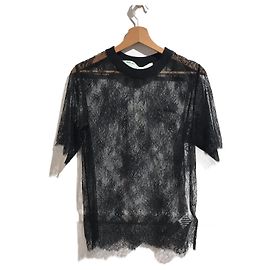 Off White Top OFF-WHITE T.International XS Sintetico Nero