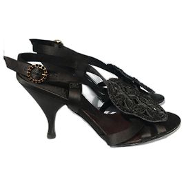 Sandali CHANEL T.EU 37.5 Tessuto Nero