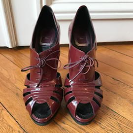 Dior-DIOR  Sandals T.eu 36.5 Patent leather-Dark red
