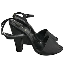 Fendi-FENDI  Sandals T.eu 38 cloth-Black