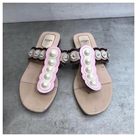 Fendi-FENDI  Sandals T.eu 38 Leather-Pink
