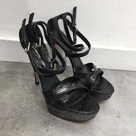 Gianvito Rossi-GIANVITO ROSSI  Sandals T.eu 37.5 Exotic leathers-Black