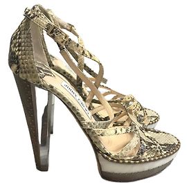 Sandales JIMMY CHOO T.EU 39 Cuirs exotiques Beige