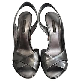 Louis Vuitton-LOUIS VUITTON  Sandals T.eu 37 Patent leather-Grey