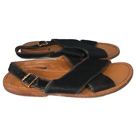 MARNI  Sandals T.EU 38 Pony-style calfskin Black