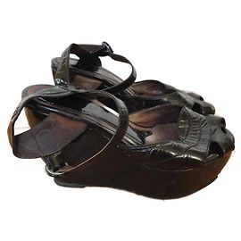 MARNI Sandals T.EU 37 Patent leather Black