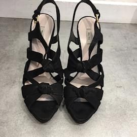 Miu Miu-MIU MIU  Sandals T.eu 38 Suede-Black