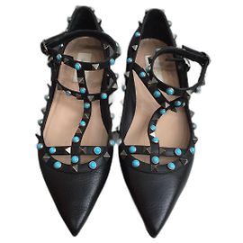 VALENTINO GARAVANI Ballet flats T.EU 38 Leather Black