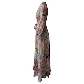 Zimmermann-Zimmermann V-Neck Maxi Dress in Floral Print Linen-Other