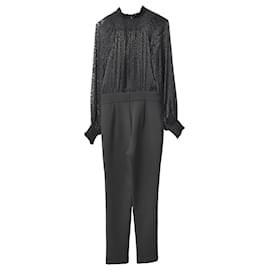 Michael Kors-Michael Michael Kors Long Sleeve Jumpsuit in Black Viscose-Black