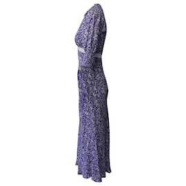 Autre Marque-Vestido a media pierna floral Gemma Meadow de Rixo en viscosa con estampado lila-Púrpura