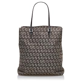 Fendi-Fendi Brown Zucchino Handbag-Brown