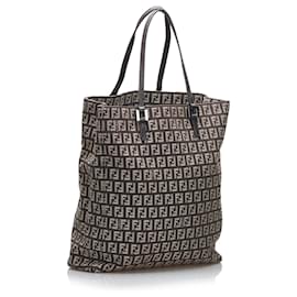 Fendi-Fendi Brown Zucchino Handbag-Brown