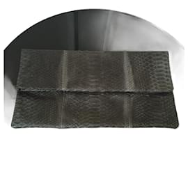 Autre Marque-OTHER  Clutch bags T.  Exotic leathers-Grey