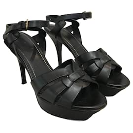 Saint Laurent-SAINT LAURENT  Sandals T.eu 38 Leather-Black