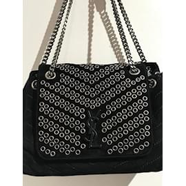 Saint Laurent-SAINT LAURENT  Handbags T.  Suede-Black