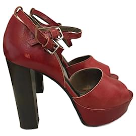 Marni-MARNI Sandalen T.EU 40 Rindsleder-Rot