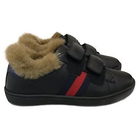 Baskets GUCCI T.UE 28 cuir de vachette Noir