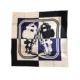 Hermès-HERMES  Scarves T.  silk-White