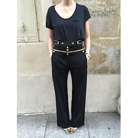 Balenciaga-BALENCIAGA  Trousers T.fr 36 silk-Black