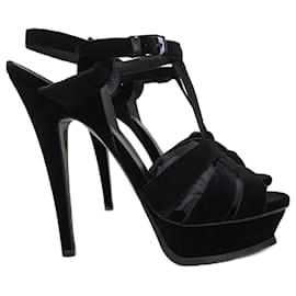 Saint Laurent-SAINT LAURENT  Sandals T.eu 39.5 velvet-Black