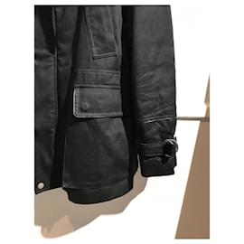Saint Laurent-SAINT LAURENT  Coats T.International M Cotton-Black