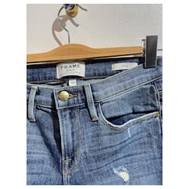 Frame Denim-CADRE Jeans T.US 24 Coton - élasthanne-Bleu