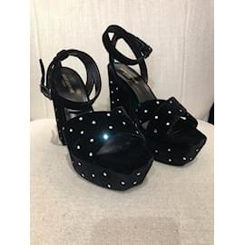 Saint Laurent-SAINT LAURENT  Sandals T.eu 40 velvet-Black