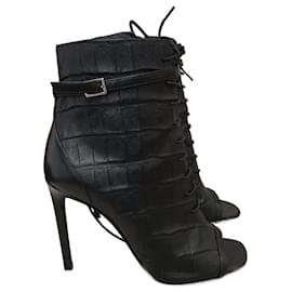 Saint Laurent-SAINT LAURENT  Ankle boots T.eu 38.5 Leather-Black