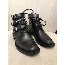 Saint Laurent-SAINT LAURENT  Ankle boots T.eu 37.5 Leather-Black