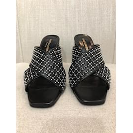 Saint Laurent-SAINT LAURENT  Sandals T.eu 38 Leather-Black