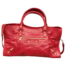 Balenciaga-BALENCIAGA  Handbags T.  Leather-Red