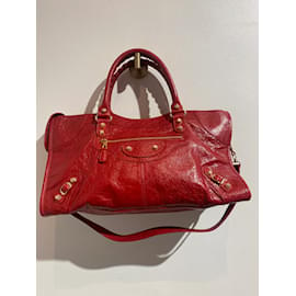 Balenciaga-BALENCIAGA  Handbags T.  Leather-Red