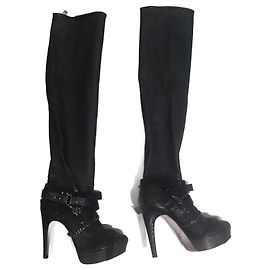 HERVE LEGER  Boots T.eu 37.5 Leather Black
