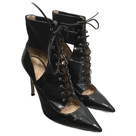 GIANVITO ROSSI Botines T.EU 37.5 Cuero charol Negro
