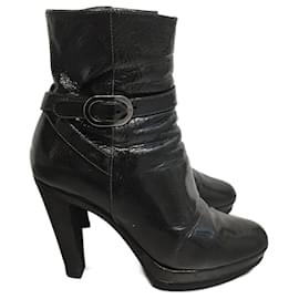 Sergio Rossi-SERGIO ROSSI  Ankle boots T.eu 36.5 Patent leather-Black