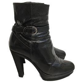 SERGIO ROSSI Botines T.EU 36.5 Cuero charol Negro