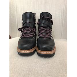 Autre Marque-NON SIGNE / UNSIGNED  Ankle boots T.eu 38 Leather-Black