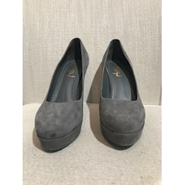Saint Laurent-SAINT LAURENT  Heels T.eu 38 Suede-Grey
