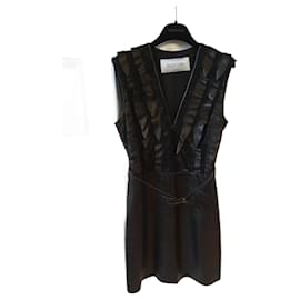 Valentino Garavani-VALENTINO GARAVANI  Dresses T.International M Leather-Black