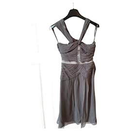 Burberry-BURBERRY Vestidos T.fr 36 Seda-Gris