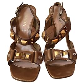 Prada-PRADA  Sandals T.eu 35 Leather-Camel