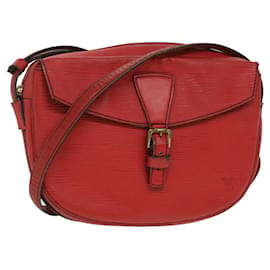 Louis Vuitton-LOUIS VUITTON Epi June Feuille Bolsa de Ombro Vermelho M52157 Autenticação de LV 36897-Vermelho
