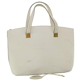 Céline-CELINE Shoulder Bag Leather White Auth 37091-White