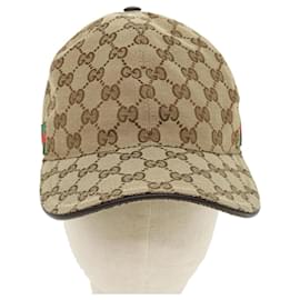 Gucci-GUCCI GG Canvas Web Sherry Line Cap M Beige Red Green 200035 Auth tb471-Red,Beige,Green