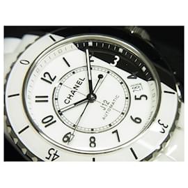 Chanel-Chanel J12 Paradoxe 38 MM white & black ceramic H6515 Mens-Silvery