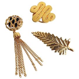 Parure composée de trois bijoux vintage Doré