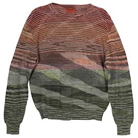 Missoni-Missoni Space-Dyed Sweatshirt in Brown Cotton-Brown