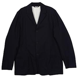 Acne-Acne Studios Single-Breasted Jacket in Navy Blue Cotton-Blue,Navy blue