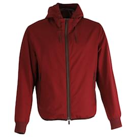 Ermenegildo Zegna-Ermenegildo Zegna Reversible Hooded Jacket in Red Polyester-Red